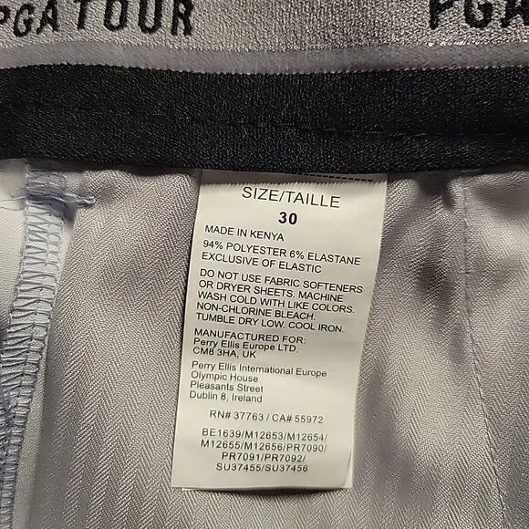 PGA TOUR Men's Active Gripper Waistband Shorts Tradewinds Gray Size 30 NEW 8" - Picture 7 of 11